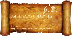 Jakabházi Mária névjegykártya