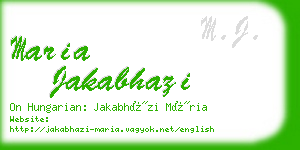 maria jakabhazi business card